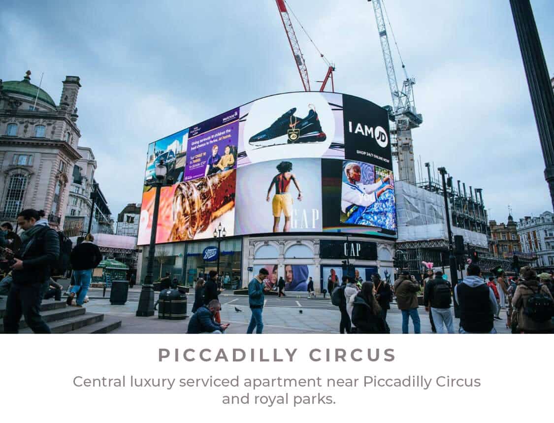 Piccadilly Circus with its illuminated billboards